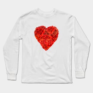 Red roses heart in watercolor Edit Long Sleeve T-Shirt